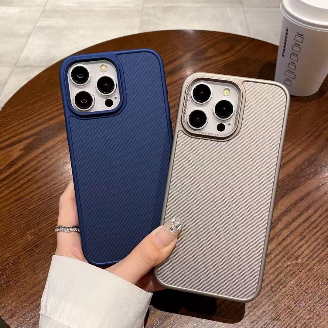 Carbon Fiber Textured Protective Case for iPhone