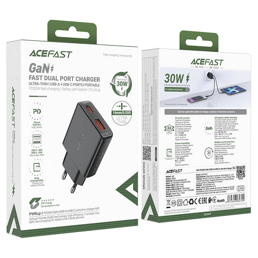Acefast A69 PD30W GaN (1xUSB-C + 1xUSB-A) EU