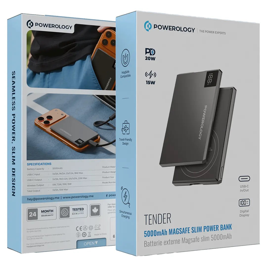 Powerology Tender 5000mAh MagSafe Slim Power Bank