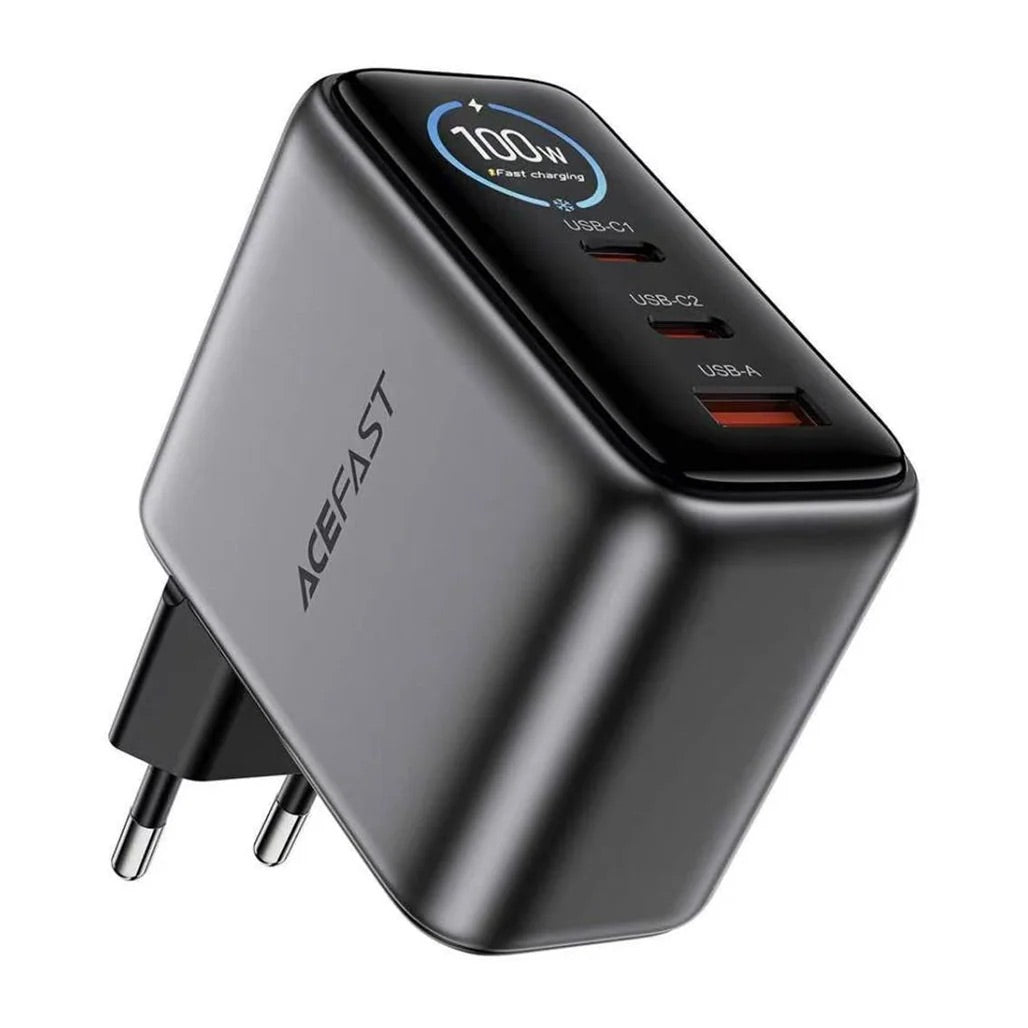 ACEFAST A159 100W GaN Fast Wall Charger – 2 USB-C + USB-A, EU Plug