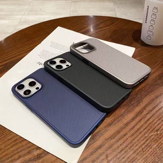 Carbon Fiber Textured Protective Case for iPhone