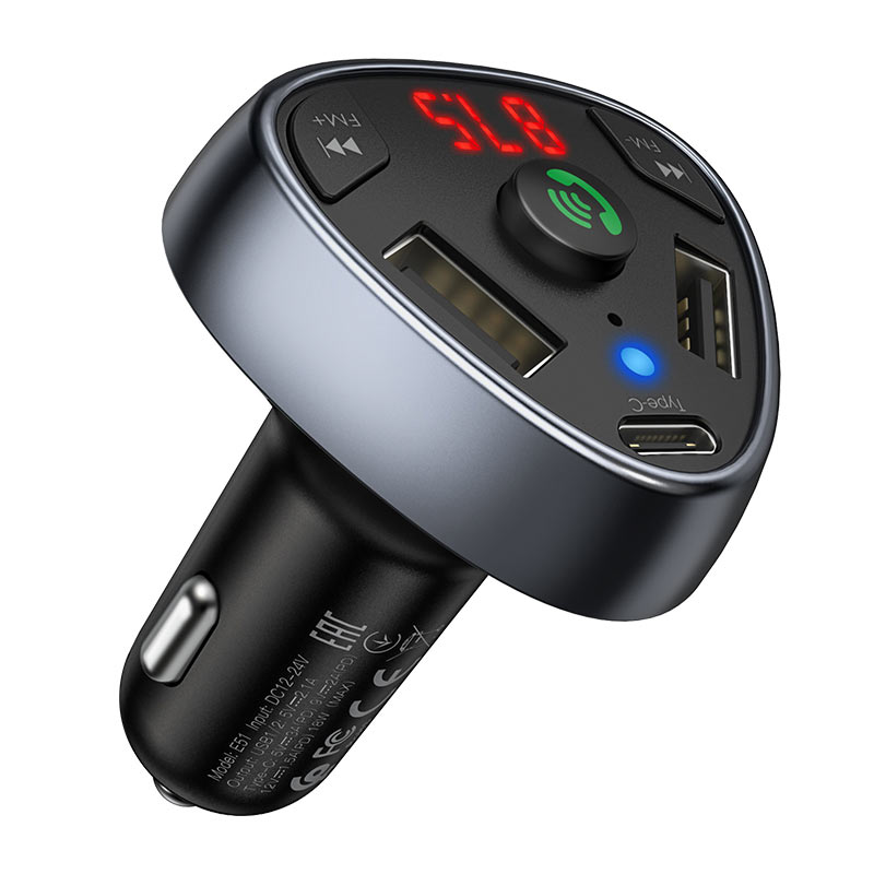 hoco Car charger “E51 Road treasure” BT FM transmitter