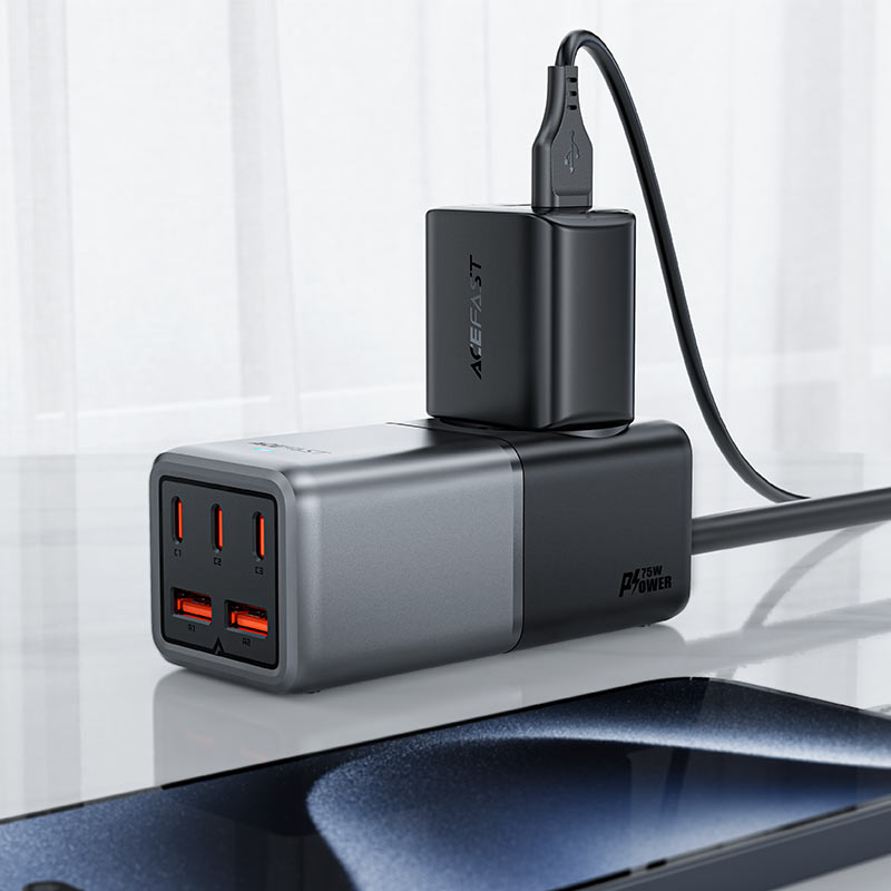 ACEFAST Fast Charge Power Strip Z2 PD75W GaN (3xUSB-C + 2xUSB-A) EU