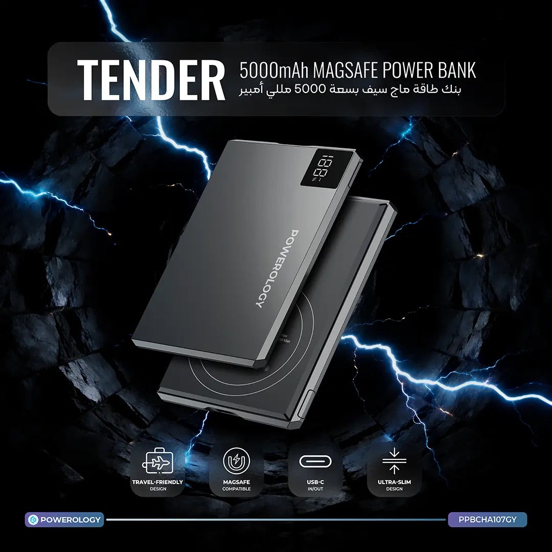 Powerology Tender 5000mAh MagSafe Slim Power Bank