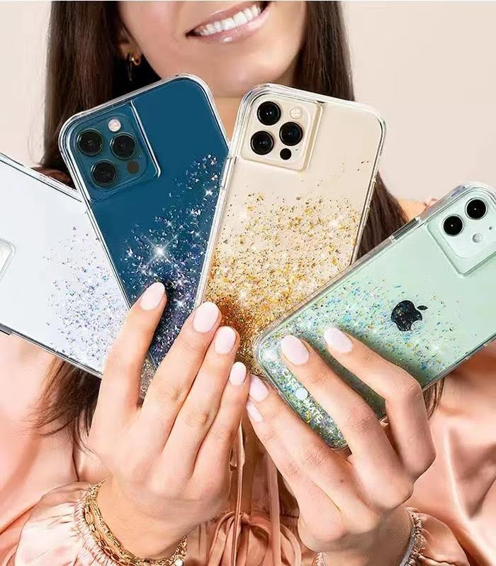 Clear Glitter iPhone Case