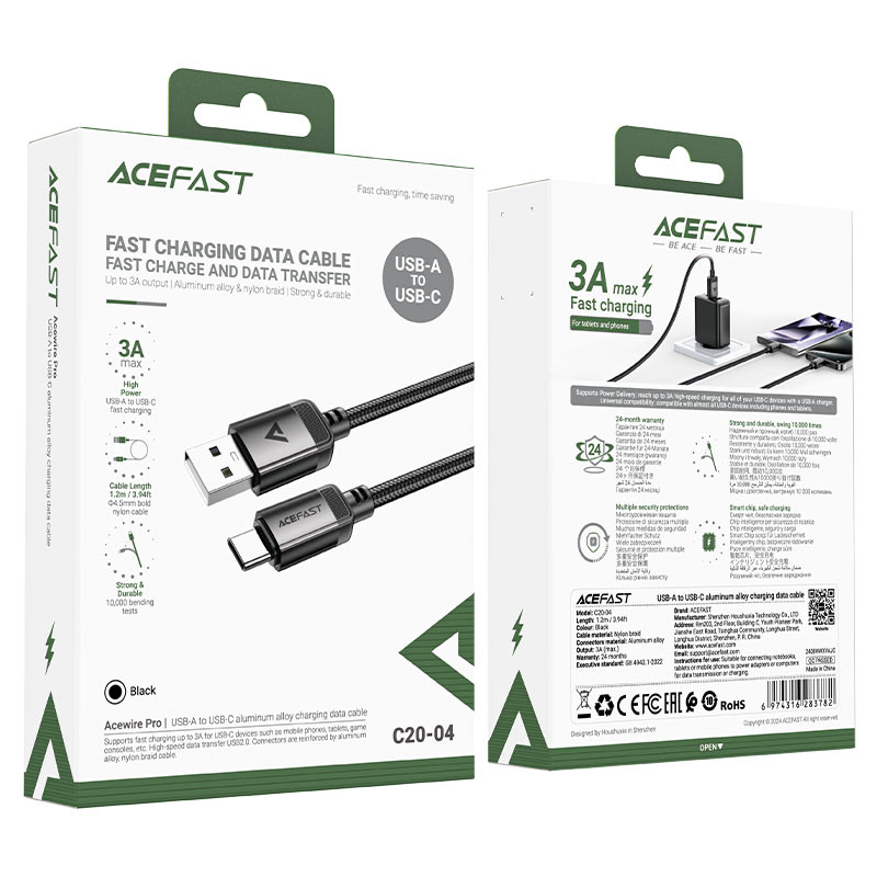 Acefast Charging Data Cable C20-04 USB-A to USB-C