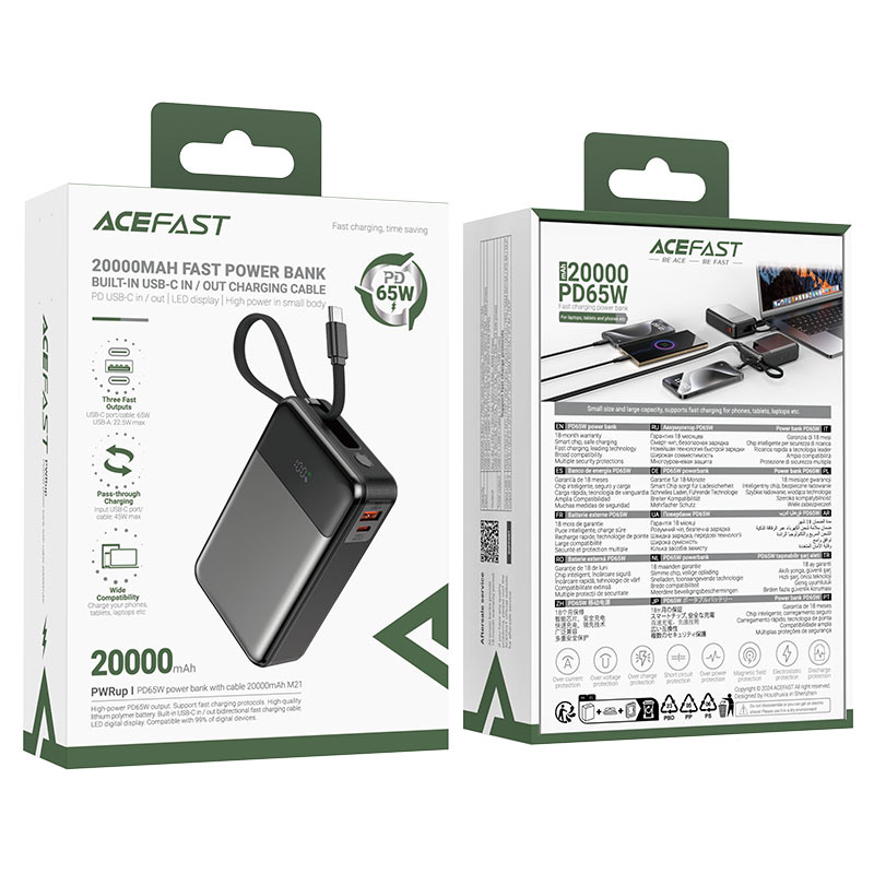 Acefast Power Bank M21 PD65W 20000mAh