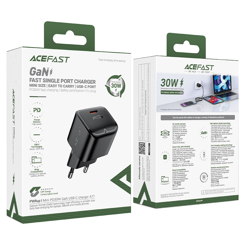 ACEFAST A77 mini PD30W GaN Adapter + Cable