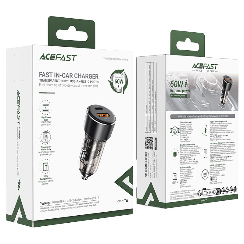 ACEFAST Fast Charge Car Charger B12 60W