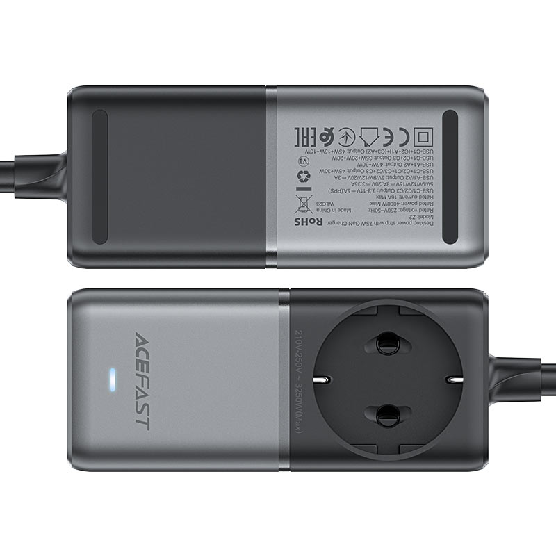ACEFAST Fast Charge Power Strip Z2 PD75W GaN (3xUSB-C + 2xUSB-A) EU