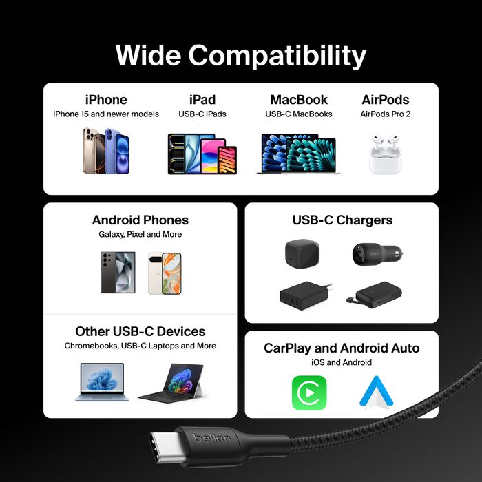 BoostCharge Pro Braided USB-C to USB-C Cable 60W
