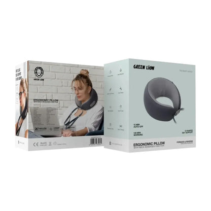 Green Lion Ergonomic Pillow with Neck Massager Function