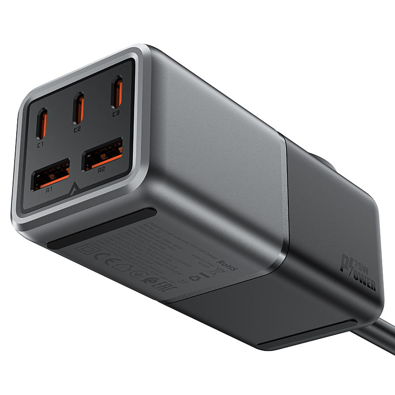 ACEFAST Fast Charge Power Strip Z2 PD75W GaN (3xUSB-C + 2xUSB-A) EU