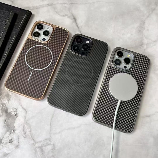 MagSafe-Compatible Carbon Fiber Textured iPhone Case