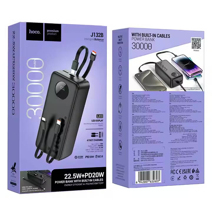 Hoco 30,000mAh Fast Charging Power Bank With Digital Display