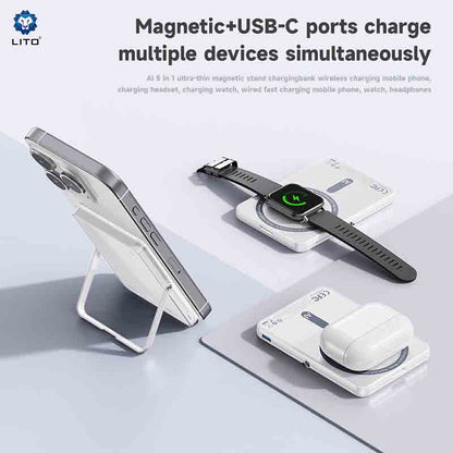 LITO LP03 15W Ultra AI 5 In1 Magnetic Power Bank