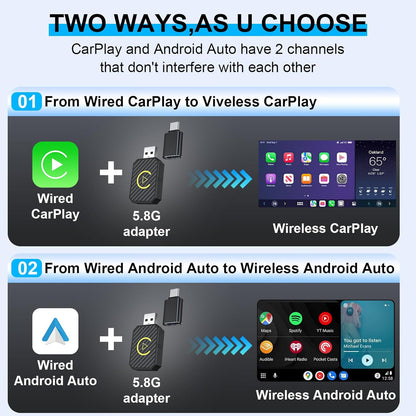 Wireless CarPlay and Android Auto Adapter