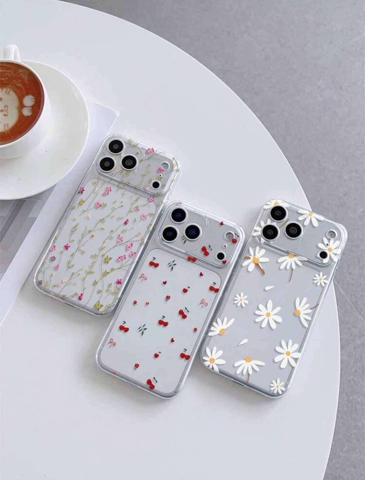 Clear Printed iPhone Case – Floral & Cherry Collection