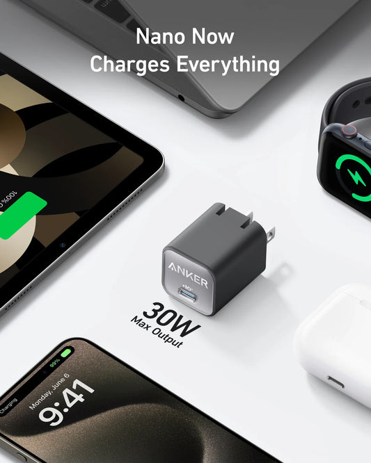 Anker Nano Charger (30W) and New Nylon USB-C to USB-C 100W Cable