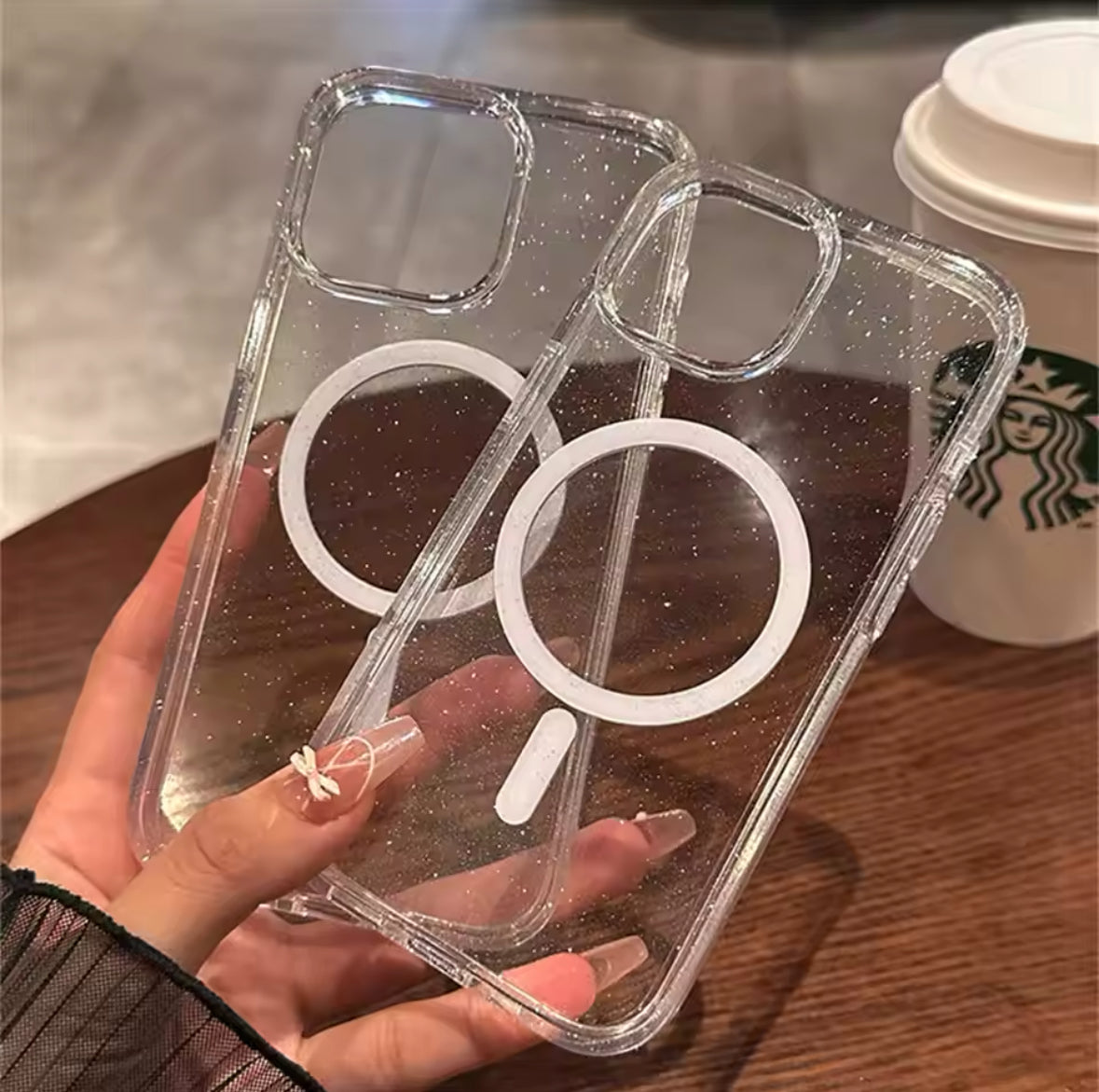 Glittery Transparent MagSafe Case