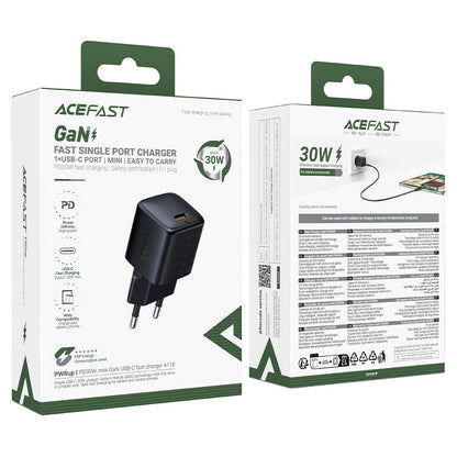 ACEFAST A118 30W GaN USB-C Fast Wall Charger – EU Plug