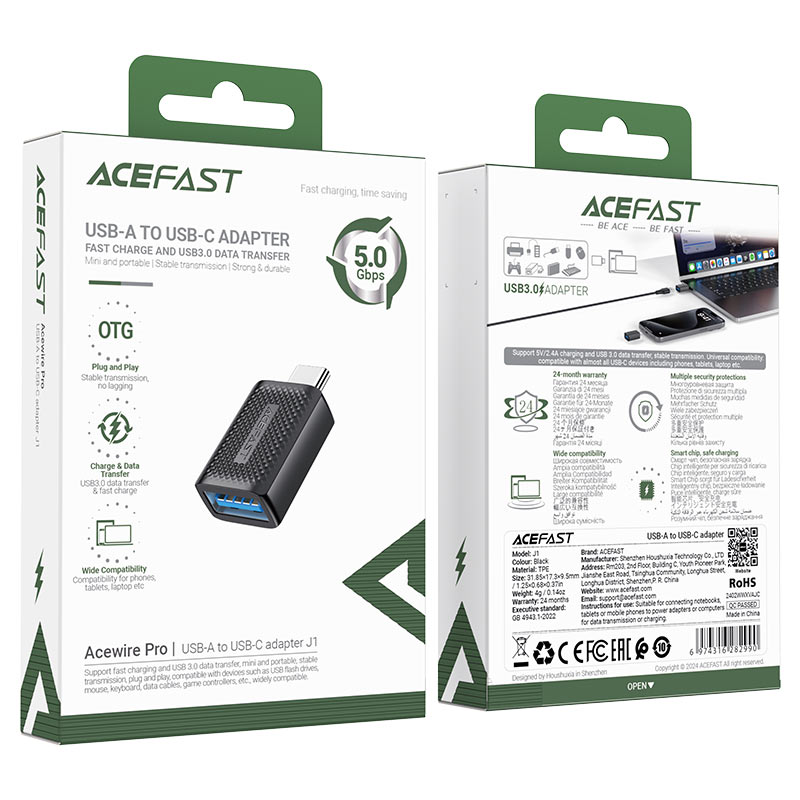 ACEFAST J1 USB-A to USB-C Adapter – USB-C Converter