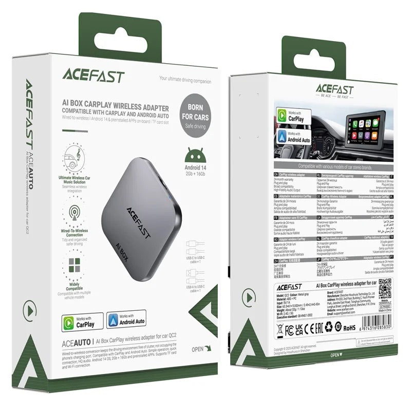 ACEFAST QC2 AI Box Wireless CarPlay