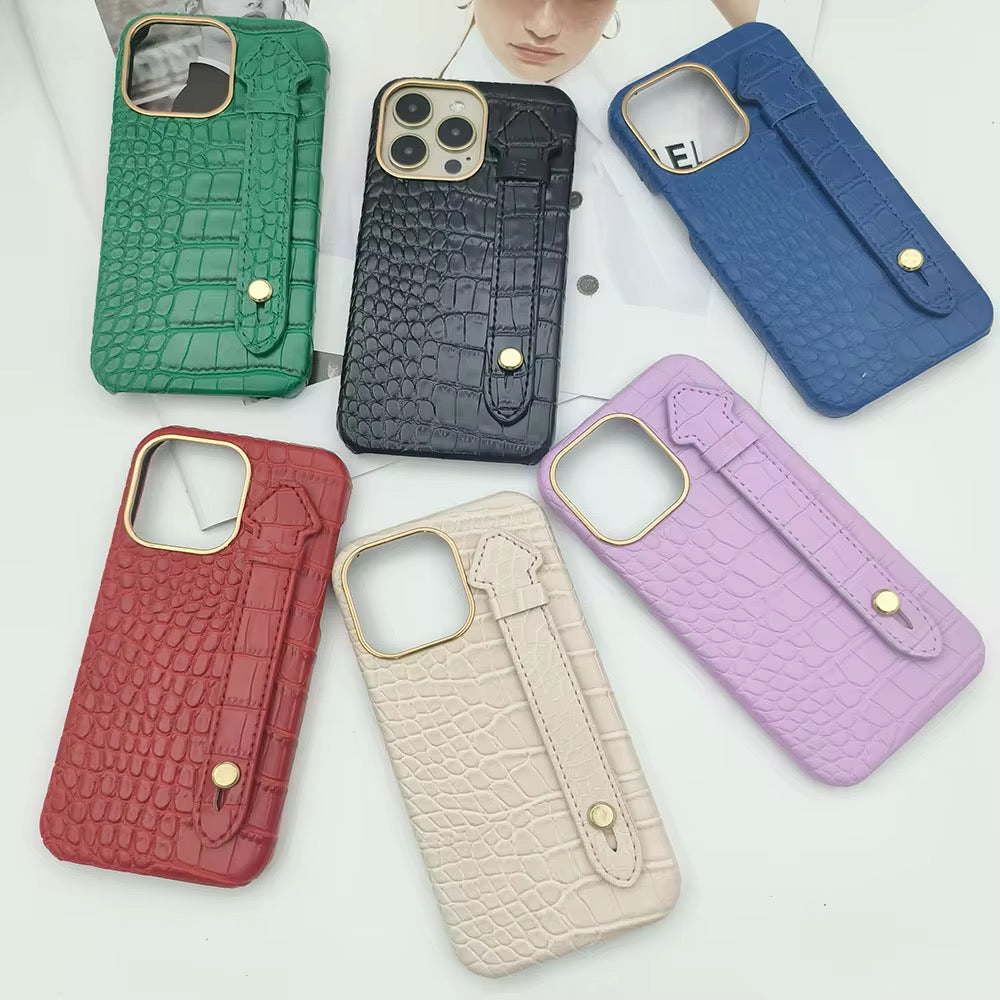 Luxury Crocodile Pattern Leather Case + Strap