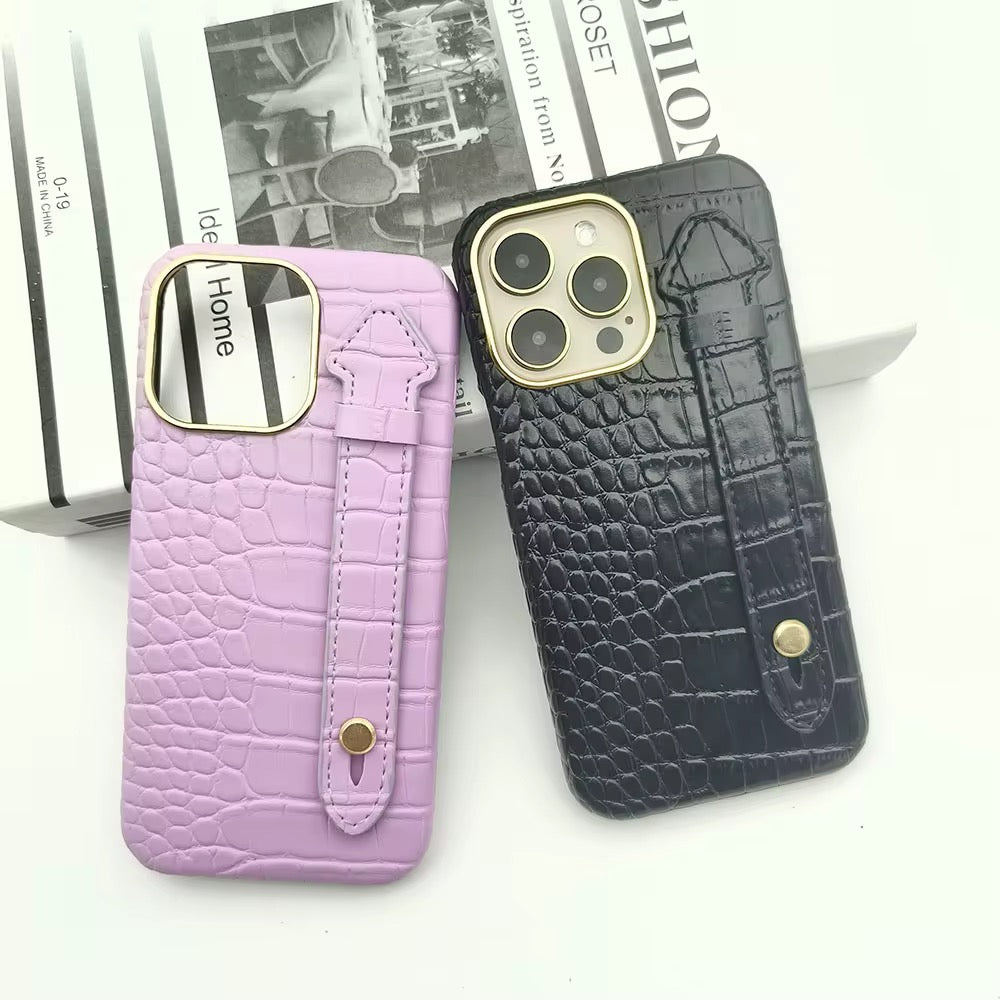 Luxury Crocodile Pattern Leather Case + Strap