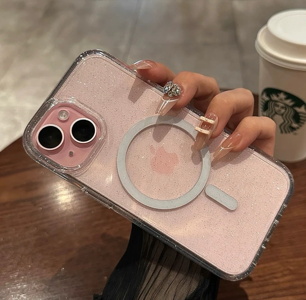 Glittery Transparent MagSafe Case