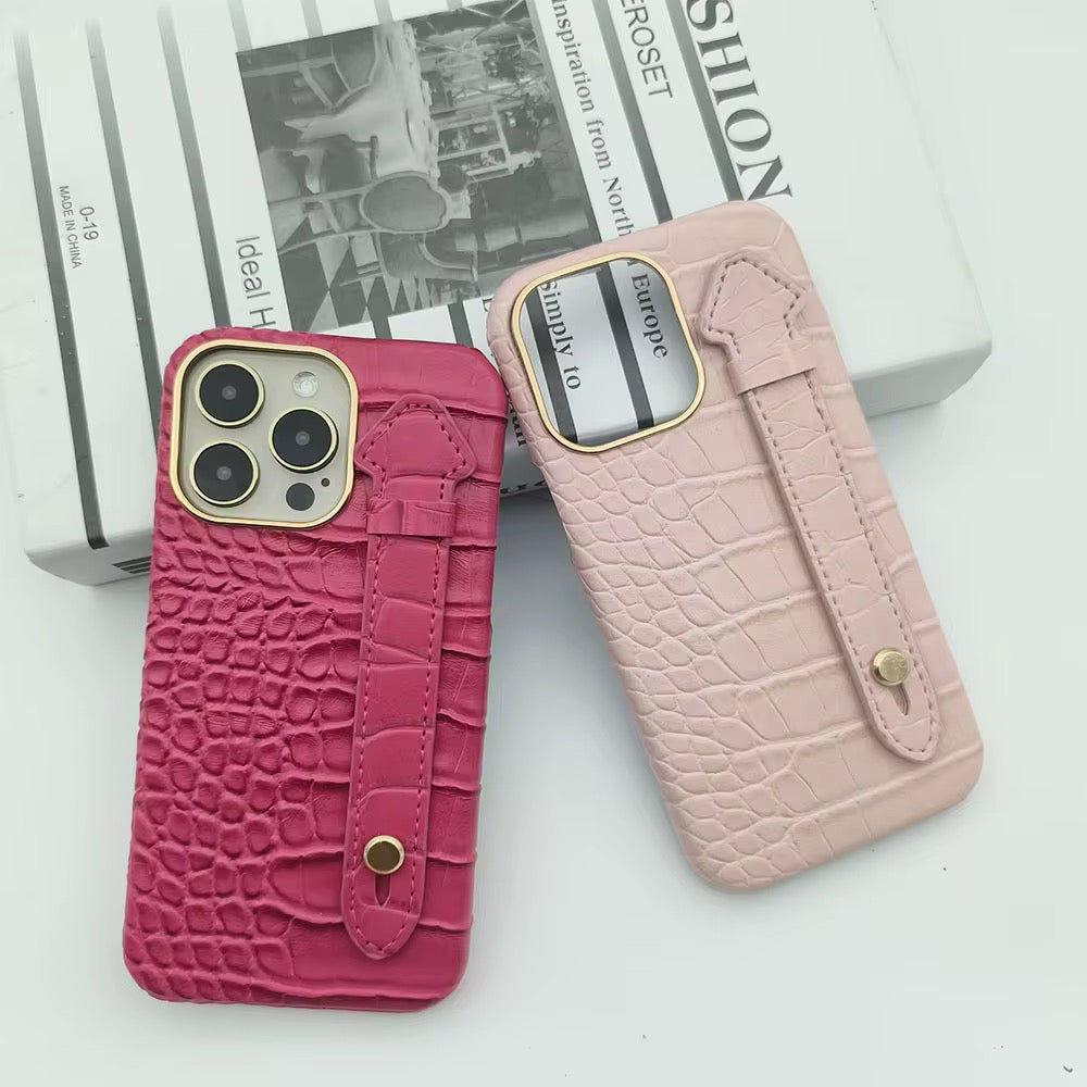 Luxury Crocodile Pattern Leather Case + Strap