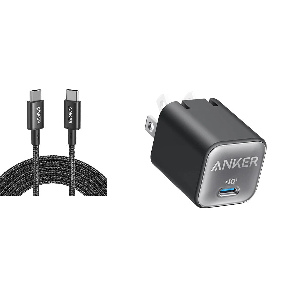 Anker Nano Charger (30W) and New Nylon USB-C to USB-C 100W Cable