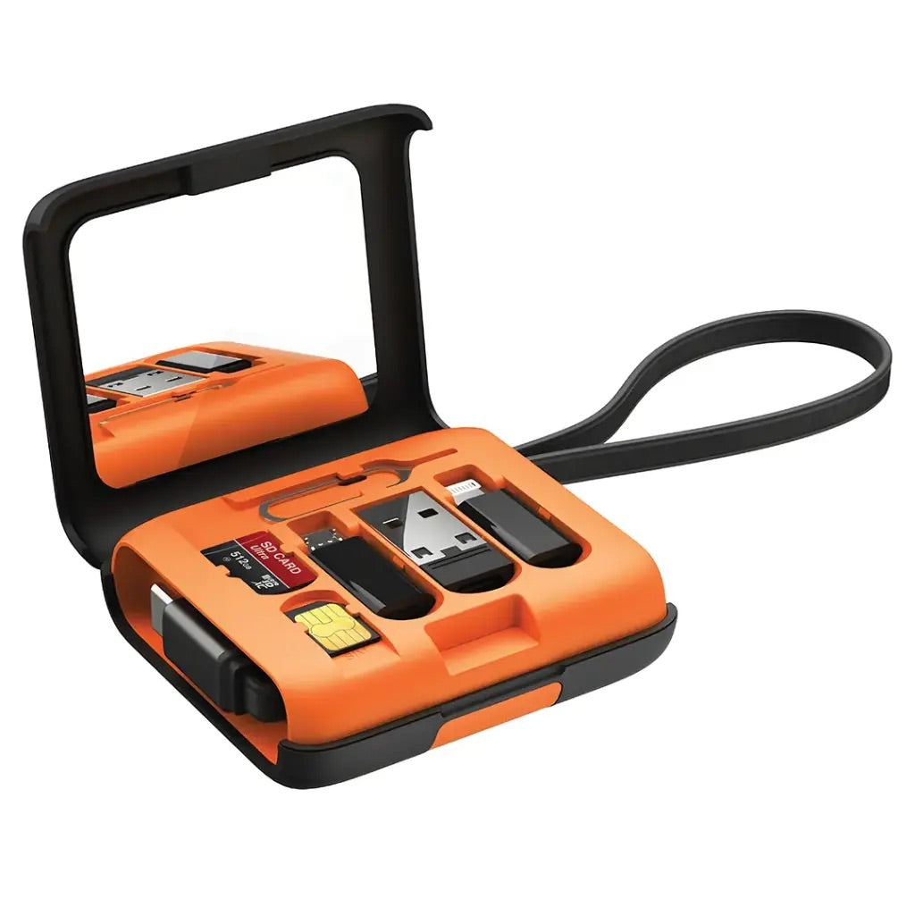 Porodo Multi-Functional Travel Data Cable Set - Orange