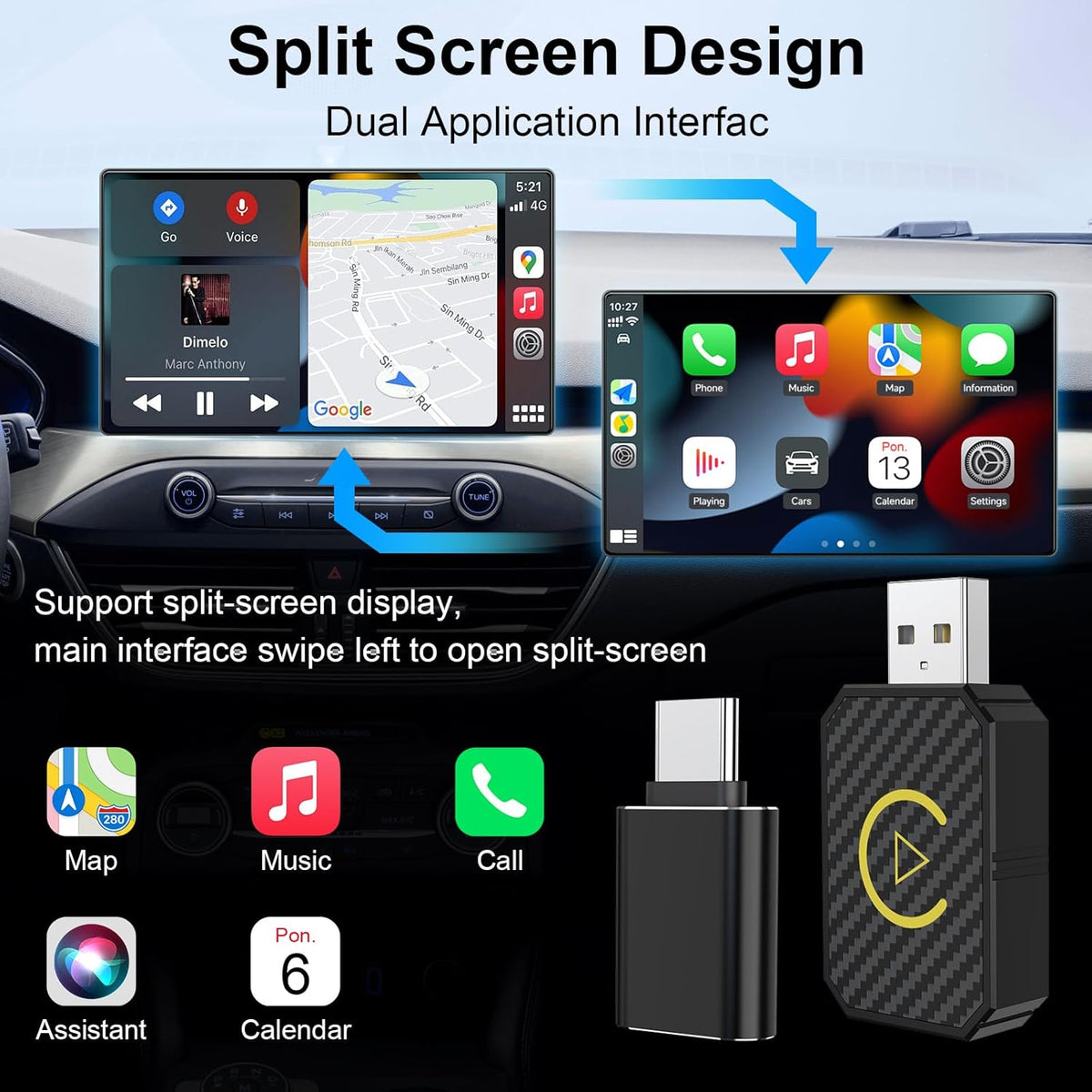 Wireless CarPlay and Android Auto Adapter