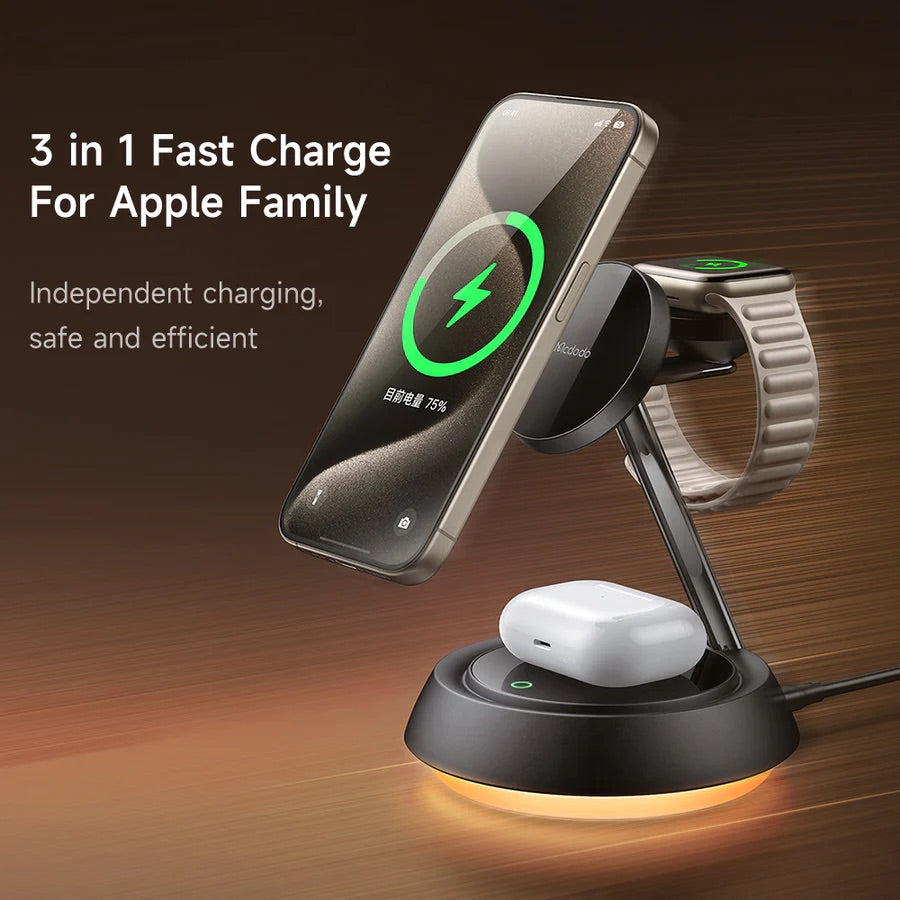 Mcdodo 3-in-1 Magnetic Wireless Charging Stand